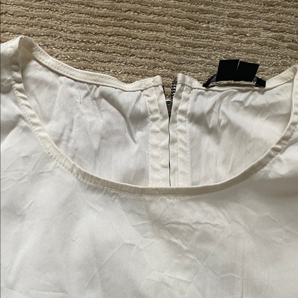 Theory Carrian Precise Peplum Stretch Cotton Pleated White Blouse Size S - Picture 11 of 13